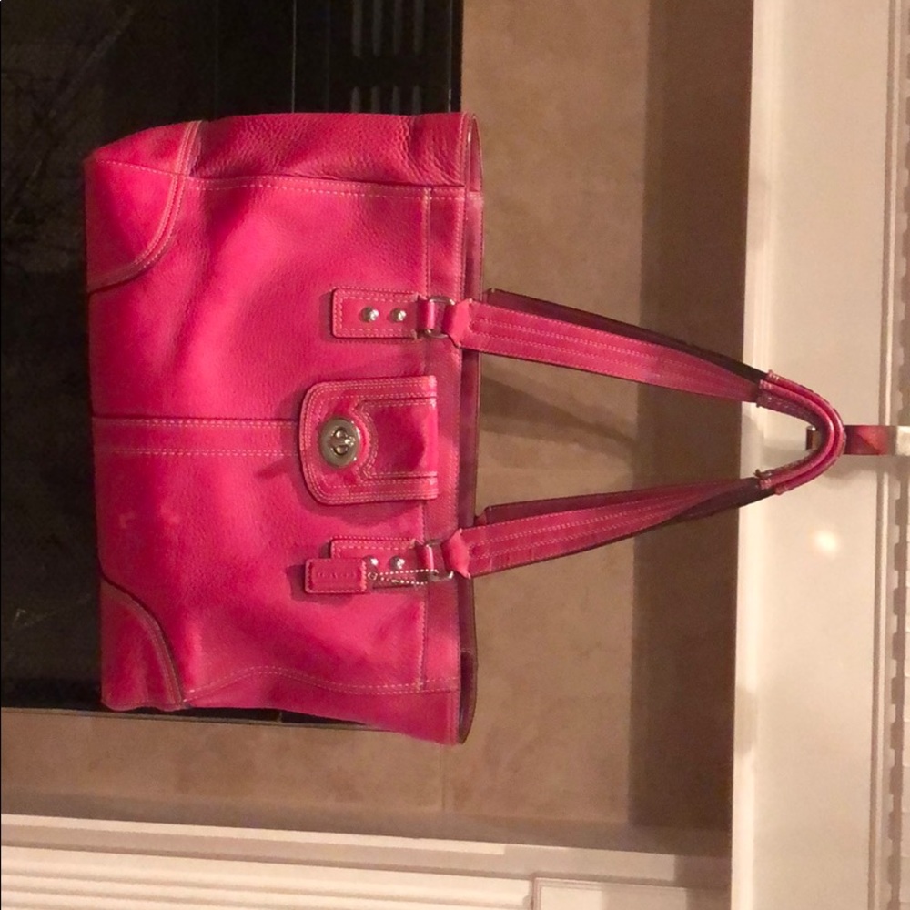Large pink Coach purse